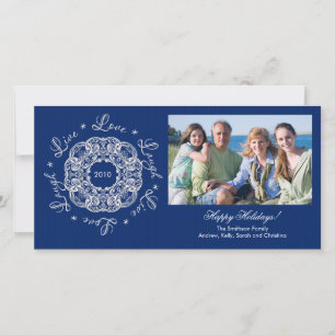 Live Love Laugh  Ornament Holiday PhotoCard Feestdagenkaart