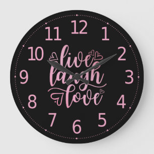 Live Love Laugh Quote   Wandklok Grote Klok