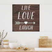 Live Love Laugh Rustic-teken Poster (Keuken)