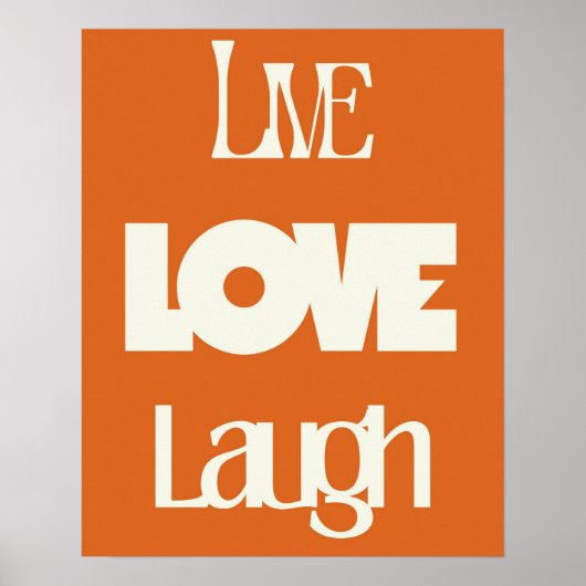 Live Love Laugh Typografie | Inspirerend Poster (Voorkant)