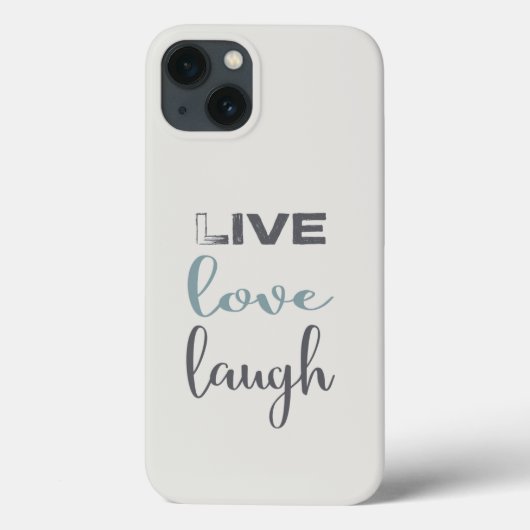 Live Love Laugh Typography Hoesje-Mate iPhone Case (Achterkant)