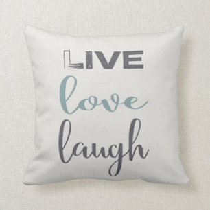 Live Love Laugh Typography Sierkussen