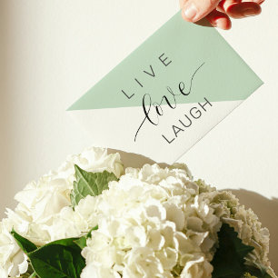 Live Love Laught Positive Motivation Mint Quote