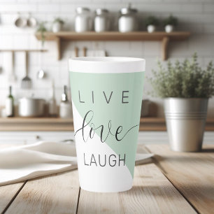 Live Love Laught Positive Motivation Mint Quote Latte Mok