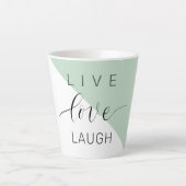 Live Love Laught Positive Motivation Mint Quote Latte Mok (Voorkant)