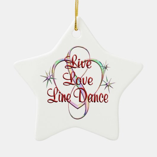 Live Love Line Dance Keramisch Ornament (Voorkant)