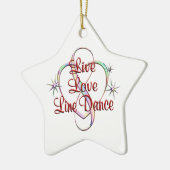 Live Love Line Dance Keramisch Ornament (Links)