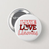 Live, Love, Llamas Ronde Button 5,7 Cm (Voorkant /achterkant)