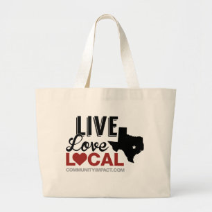 Live Love Local Texas canvas tas