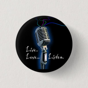 Live Love Luister, minibutton Ronde Button 3,2 Cm
