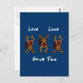 Live Love Monkey Briefkaart (Voorkant / Achterkant)