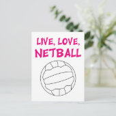 Live Love Netball Briefkaart (Staand voorkant)
