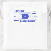 Live Love Paddle Herhaal Ovale Sticker (Tas)