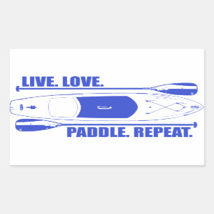 Live Love Paddle Herhaal Rechthoekige Sticker