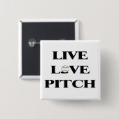 Live Love Pitch Vierkante Button 5,1 Cm (Voorkant /achterkant)