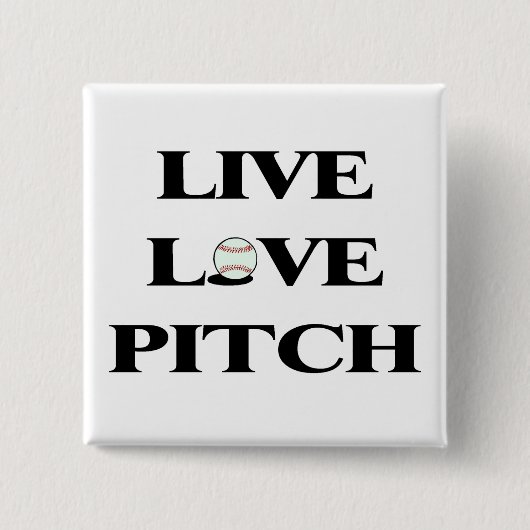 Live Love Pitch Vierkante Button 5,1 Cm (Voorkant)