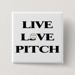 Live Love Pitch Vierkante Button 5,1 Cm