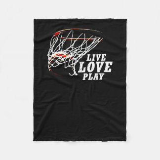 Live Love Play Basketball beroemd gemaakt door Sub Fleece Deken