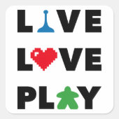 Live, Love, Play Black Text Stickers (Devant)