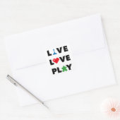Live, Love, Play Black Text Stickers (Enveloppe)