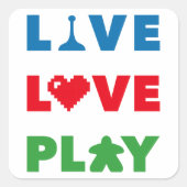 Live, Love, Play Colorful Stickers (Devant)