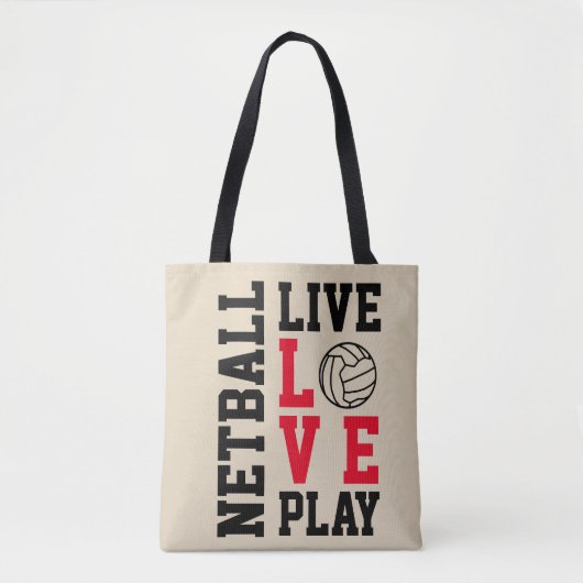 Live Love Play Netball Quote Draagtas (Voorkant)