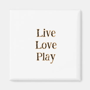 Live love play zwart oranje sportspeler modern q magneet