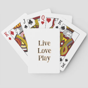 Live love play zwart oranje sportspeler modern q pokerkaarten