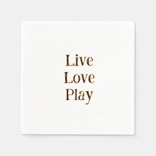 Live love play zwart oranje sportspeler modern q servet