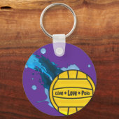 Live Love Polo - Water Polo Keyring Sleutelhanger (Voorkant)