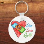 Live Love Quilt Sleutelhanger (Voorkant)