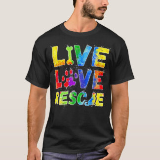 Live Love Rescue met een Paw Hondenliefhebbers Gif T-shirt