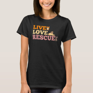 Live Love Rescue Shiba Inu Franse Bulldog Pug Huis T-shirt