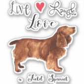 Live Love Rire un Sticker Spaniel Vinyl (Devant)