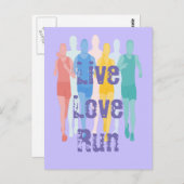 Live Love Run Fun Quote voor hardlopers Briefkaart (Voorkant / Achterkant)