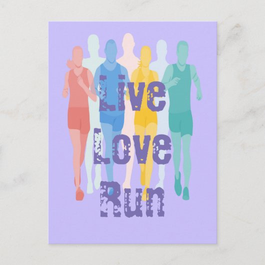 Live Love Run Fun Quote voor hardlopers Briefkaart (Voorkant)