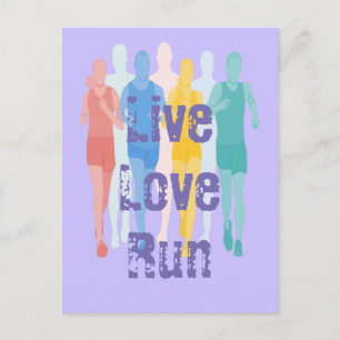 Live Love Run Fun Quote voor Runners Briefkaart