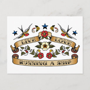 Live Love Runing a Ship Briefkaart