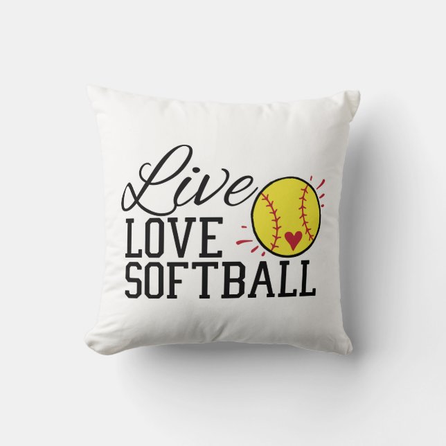 Live Love Softball Kussen (Voorkant)