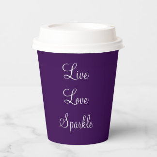 Live, Love, Sparkle citaat papieren beker
