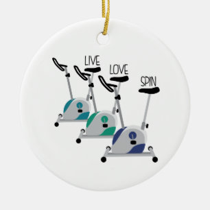 Live Love Spin Keramisch Ornament