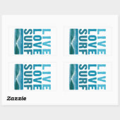 live_love_surf rechthoekige sticker (Vel)
