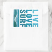live_love_surf rechthoekige sticker (Tas)