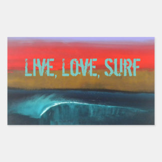 Live, Love, Surf stickers van Marene Originals Art
