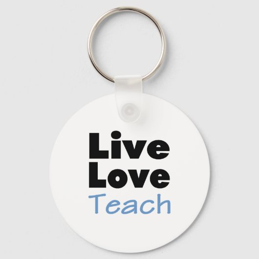 Live Love Teach (blauw) Sleutelhanger (Voorkant)