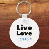 Live Love Teach (blauw) Sleutelhanger (Voorkant)