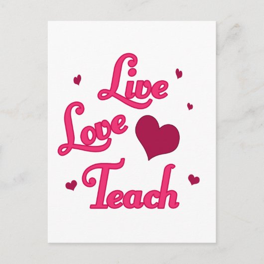 Live Love Teach Briefkaart (Voorkant)