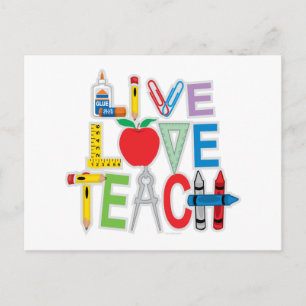 Live Love Teach Briefkaart
