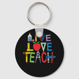 Live Love Teach Funny Kindergarten Leraar Sleutelhanger