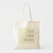 "LIVE LOVE TEACH" Pastel Jaune et Sac fourre-tout